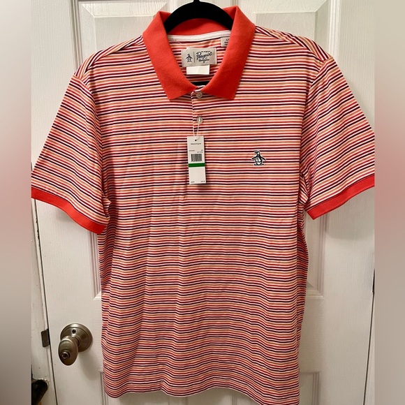 Original Penguin Other - Original Penguin Polo. 💯 % cotton. Orange striped. Size L